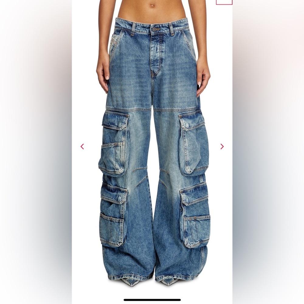 Diesel Women's Blue Cargo Jeans - Picture 3 of 10